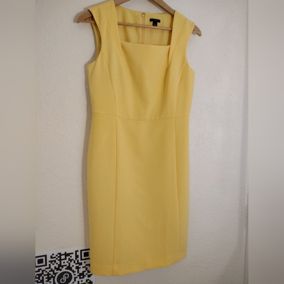 Ann Taylor Yellow Sheath Lined Dress NWOT - Picture 2 of 5
